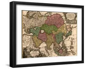 1724 Map of Asia and Islands of the East Indies. Central and Western Asia are Occupied by Tatars-null-Framed Art Print