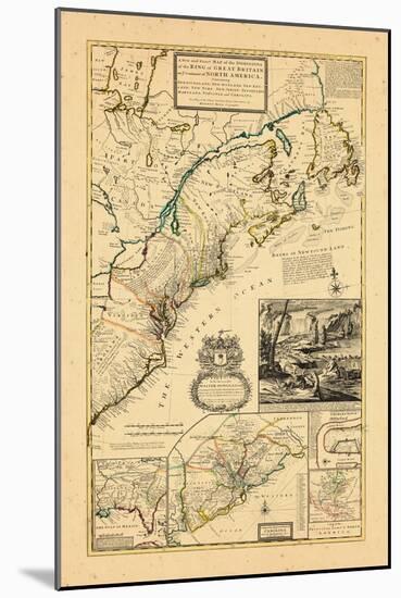 1732, Maryland, New Brunswick, New Jersey, New York, Newfoundland and Labrador, North Carolina-null-Mounted Giclee Print