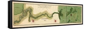 1732, Mississipi River Chart New Orleans to the Gulf, Mississippi, United States-null-Framed Stretched Canvas