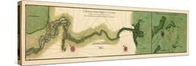 1732, Mississipi River Chart New Orleans to the Gulf, Mississippi, United States-null-Stretched Canvas