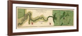 1732, Mississipi River Chart New Orleans to the Gulf, Mississippi, United States-null-Framed Giclee Print