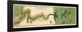 1732, Mississipi River Chart New Orleans to the Gulf, Mississippi, United States-null-Framed Giclee Print