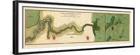 1732, Mississipi River Chart New Orleans to the Gulf, Mississippi, United States-null-Framed Premium Giclee Print