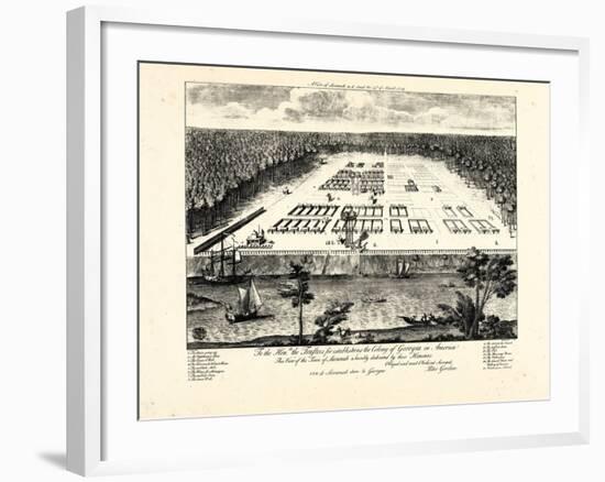 1734, Savannah Bird's Eye View, Georgia, United States-null-Framed Giclee Print