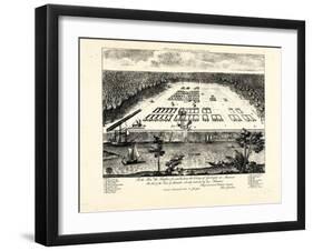 1734, Savannah Bird's Eye View, Georgia, United States-null-Framed Giclee Print