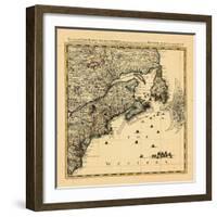 1741, Connecticut, Maine, Massachusetts, New Brunswick, Newfoundland and Labrador, Nova Scotia-null-Framed Giclee Print