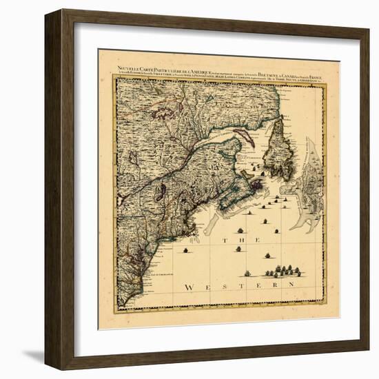 1741, Connecticut, Maine, Massachusetts, New Brunswick, Newfoundland and Labrador, Nova Scotia-null-Framed Giclee Print