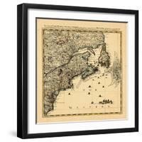 1741, Connecticut, Maine, Massachusetts, New Brunswick, Newfoundland and Labrador, Nova Scotia-null-Framed Giclee Print