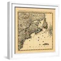 1741, Connecticut, Maine, Massachusetts, New Brunswick, Newfoundland and Labrador, Nova Scotia-null-Framed Giclee Print