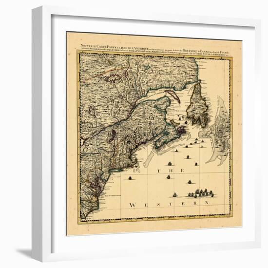 1741, Connecticut, Maine, Massachusetts, New Brunswick, Newfoundland and Labrador, Nova Scotia-null-Framed Giclee Print