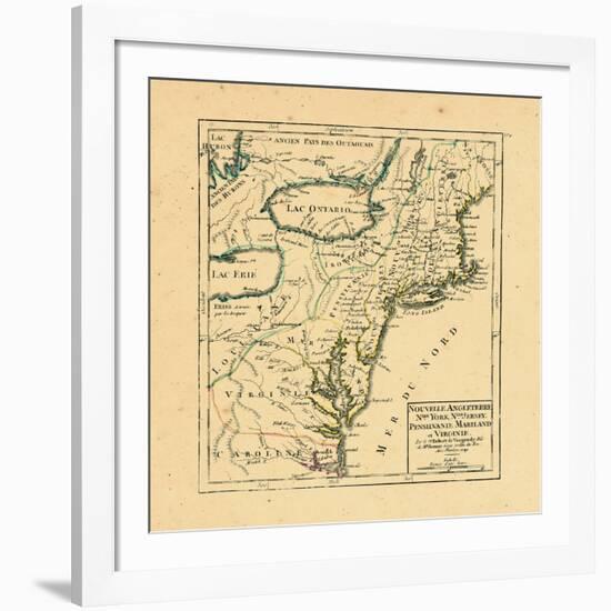 1749, Connecticut, Maine, Maryland, Massachusetts, New Hampshire, New Jersey, New York, North Carol-null-Framed Giclee Print