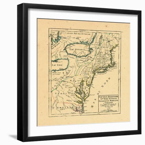 1749, Connecticut, Maine, Maryland, Massachusetts, New Hampshire, New Jersey, New York, North Carol-null-Framed Giclee Print