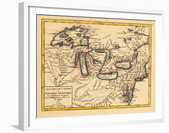 1749, Illinois, Indiana, Michigan, Minnesota, New York, Ohio, Ontario, Pennsylvania, Wisconsin-null-Framed Giclee Print