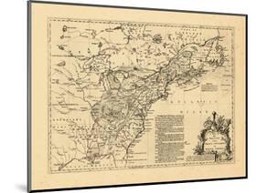 1755, British and French Settlements, United States-null-Mounted Giclee Print