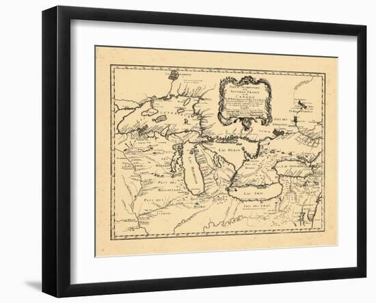 1755, Illinois, Indiana, Michigan, Minnesota, New York, Ohio, Ontario, Pennsylvania, Wisconsin-null-Framed Giclee Print