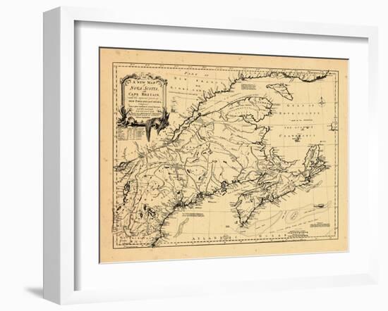 1755, New Brunswick, Massachusetts, Nova Scotia, Maine, Newfoundland and Labrador, New Hampshire-null-Framed Giclee Print