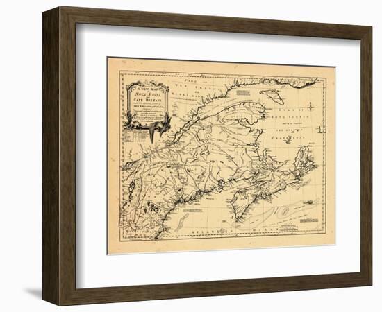 1755, New Brunswick, Massachusetts, Nova Scotia, Maine, Newfoundland and Labrador, New Hampshire-null-Framed Giclee Print