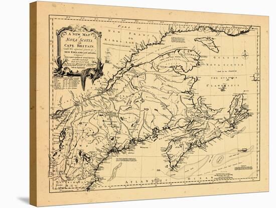 1755, New Brunswick, Massachusetts, Nova Scotia, Maine, Newfoundland and Labrador, New Hampshire-null-Stretched Canvas
