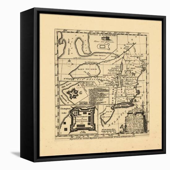 1755, New England, Connecticut, Maine, Massachusetts, New Hampshire, Rhode Island, Vermont-null-Framed Stretched Canvas