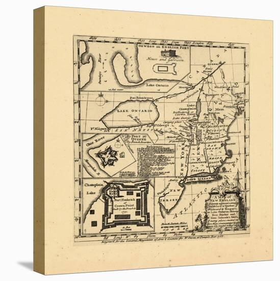 1755, New England, Connecticut, Maine, Massachusetts, New Hampshire, Rhode Island, Vermont-null-Stretched Canvas