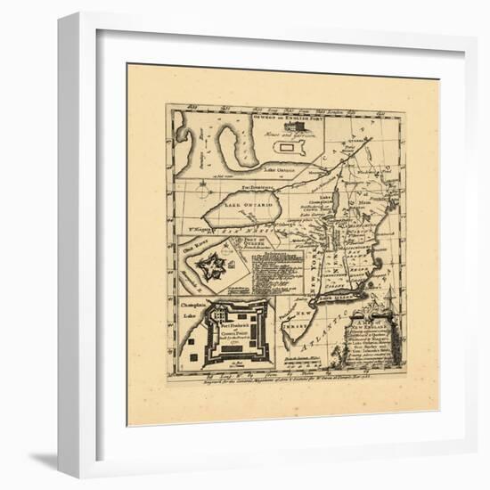 1755, New England, Connecticut, Maine, Massachusetts, New Hampshire, Rhode Island, Vermont-null-Framed Giclee Print