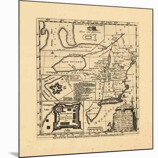 1755, New England, Connecticut, Maine, Massachusetts, New Hampshire, Rhode Island, Vermont-null-Mounted Giclee Print