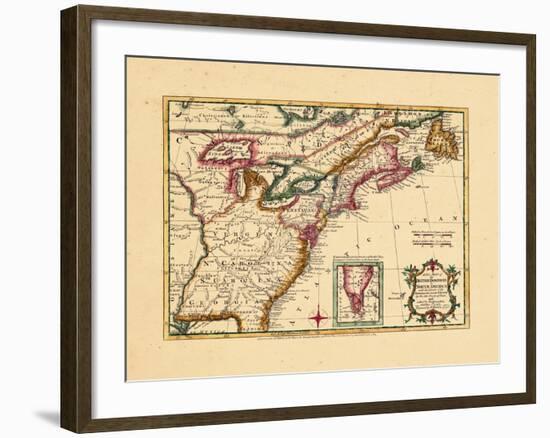 1763, Connecticut, Florida, Georgia, Maine, Massachusetts, New Hampshire, New Jersey, New York-null-Framed Giclee Print