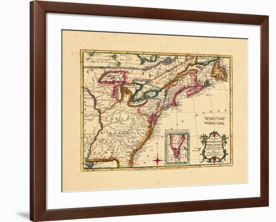 1763, Connecticut, Florida, Georgia, Maine, Massachusetts, New Hampshire, New Jersey, New York-null-Framed Premium Giclee Print