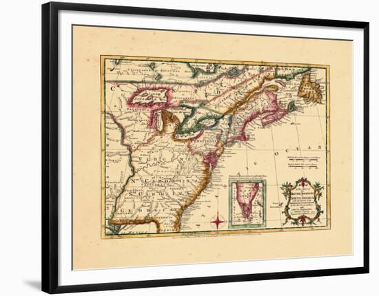 1763, Connecticut, Florida, Georgia, Maine, Massachusetts, New Hampshire, New Jersey, New York-null-Framed Premium Giclee Print