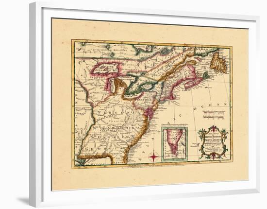 1763, Connecticut, Florida, Georgia, Maine, Massachusetts, New Hampshire, New Jersey, New York-null-Framed Premium Giclee Print