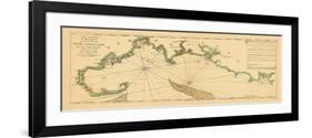 1763, New England Chart, Cape Cod to Casco Bay, Maine, Massachusetts, New Hampshire-null-Framed Premium Giclee Print