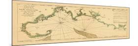 1763, New England Chart, Cape Cod to Casco Bay, Maine, Massachusetts, New Hampshire-null-Mounted Premium Giclee Print