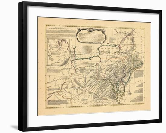 1765, Delaware, Maryland, Virginia, Connecticut, New Jersey, New York, Pennsylvania, Rhode Island-null-Framed Giclee Print