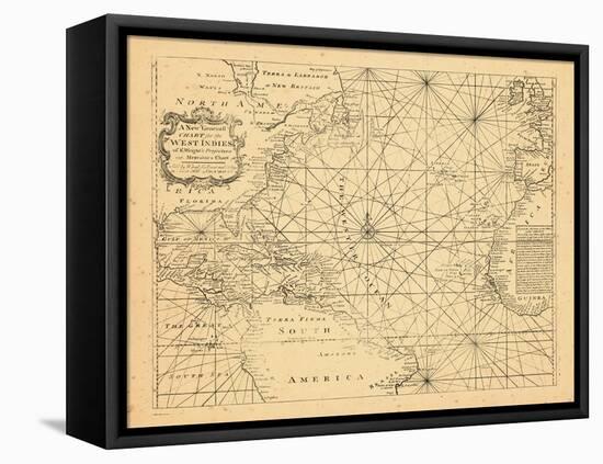 1773, Chart, West Indies, Atlantic Ocean-null-Framed Stretched Canvas