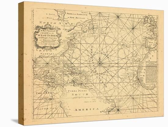 1773, Chart, West Indies, Atlantic Ocean-null-Stretched Canvas