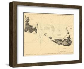 1776, Nantucket Island and the Eastern Half of Martha's Vineyard, Massachusetts-null-Framed Giclee Print