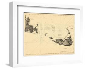 1776, Nantucket Island and the Eastern Half of Martha's Vineyard, Massachusetts-null-Framed Giclee Print