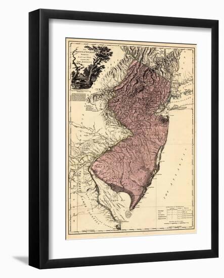 1777, New Jersey, The Jerseys Divided into East and West, New Jersey, United States-null-Framed Giclee Print