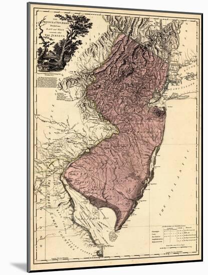 1777, New Jersey, The Jerseys Divided into East and West, New Jersey, United States-null-Mounted Giclee Print