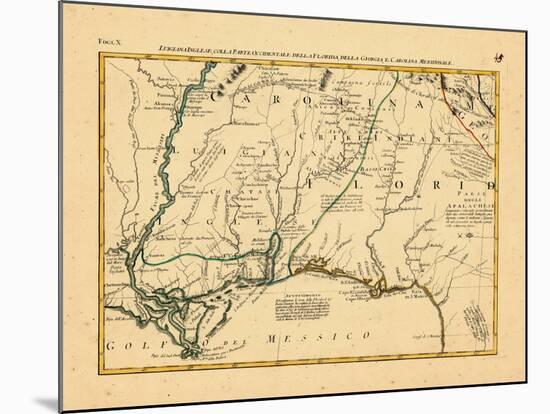 1778, Alabama, Florida, Louisiana, Mississippi, North Carolina-null-Mounted Giclee Print