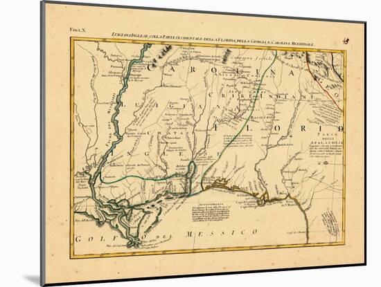 1778, Alabama, Florida, Louisiana, Mississippi, North Carolina-null-Mounted Giclee Print