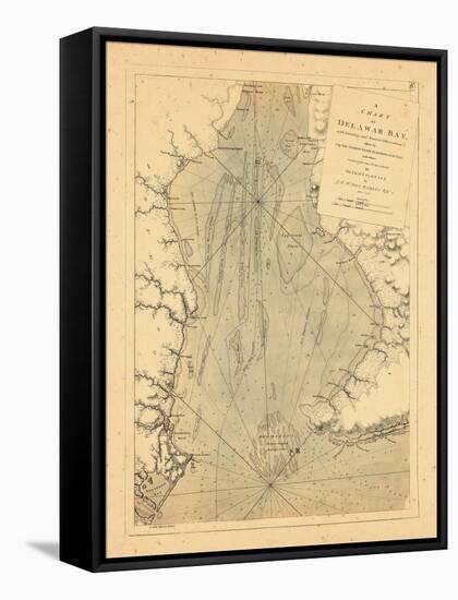 1779, A Chart of Delaware Bay,-null-Framed Stretched Canvas