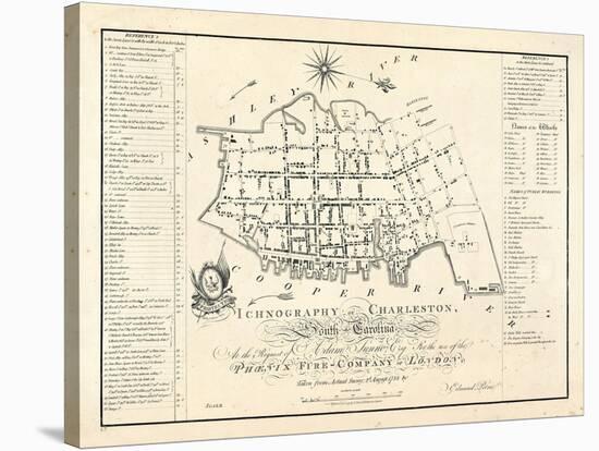 1788, Charleston Ichnography Map, South Carolina, United States-null-Stretched Canvas