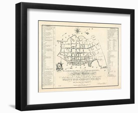 1788, Charleston Ichnography Map, South Carolina, United States-null-Framed Premium Giclee Print