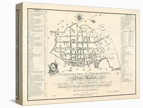 1788, Charleston Ichnography Map, South Carolina, United States-null-Stretched Canvas