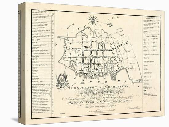 1788, Charleston Ichnography Map, South Carolina, United States-null-Stretched Canvas