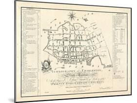 1788, Charleston Ichnography Map, South Carolina, United States-null-Mounted Giclee Print