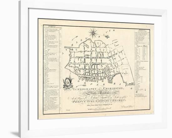 1788, Charleston Ichnography Map, South Carolina, United States-null-Framed Giclee Print