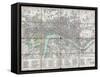 1795 Folding 'Pocket Map' or Street Plan of London-null-Framed Stretched Canvas