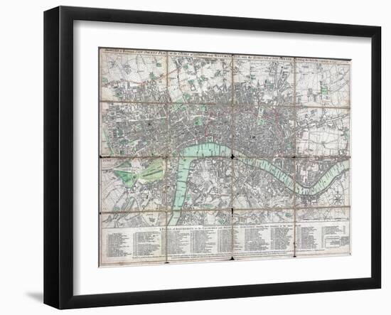 1795 Folding 'Pocket Map' or Street Plan of London-null-Framed Giclee Print